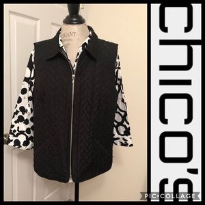 Chico’s Black Quilted Vest NEW!